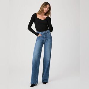 NEW PAIGE sasha wide leg jeans in Magnifique